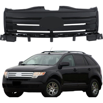 Findmall Front Grille Upper Glossy Black Replacement for Edge Sport Utility 4-Door 2007-2010