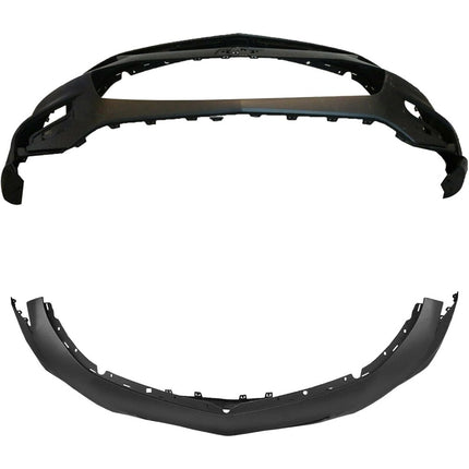Findmall Primed Front Bumper Cover Replacement for 2016-2018 Chevrolet Malibu LT Premier without Parking Sensor Holes