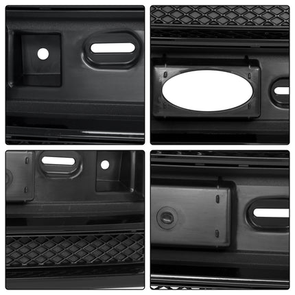 Findmall Plastic Front Inner Bumper Grille Kit with Glossy Black Straight Trims Replacement for Flex 2013-2019 DA8Z-8200-BC