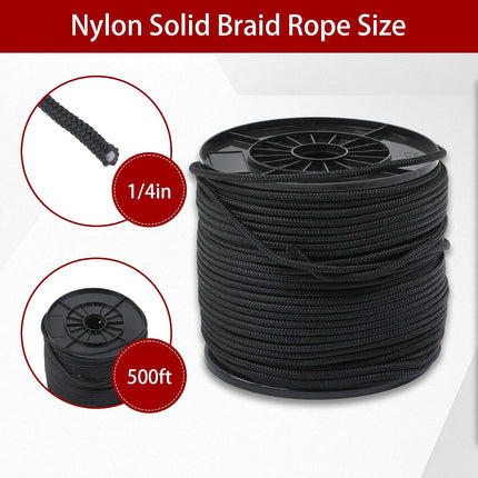Findmall Nylon Solid Braid Rope with Spool, Durable Utility Cord for Outdoor, Camping, Boating, DIY & General Purpose Use