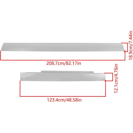 Findmall 4-Piece Outer Rocker Panel Set for 1996-2014 Chevrolet Express GMC Savana, Silver