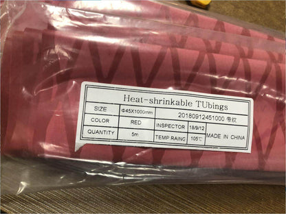 eTekGo X-Tube Heat Shrink Wrap Tubing for Rod Grips-5 (Size-Length:39"; Diamter:45mm; Color:Red)