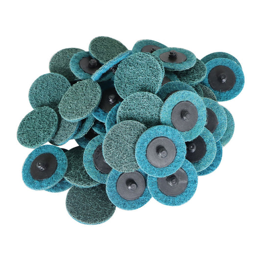 findmall 50Pcs 2 Inch Blue Quick Change Surface Prep Conditioning Discs, Fine Grit for Cleaning, Finishing and Deburring on Metals