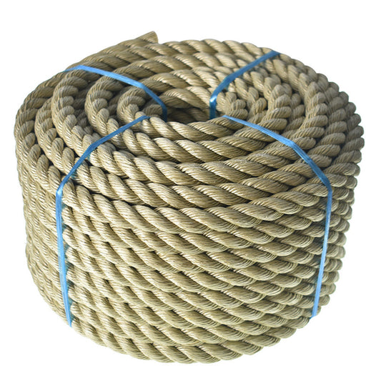 3/4 inch 1 inch Diameter Twisted Manila Rope, Twisted 3 Strand, Polypropylene Rope for Indoor Outdoor Use for Landscaping, Tug of War, Projects and Tie Downs