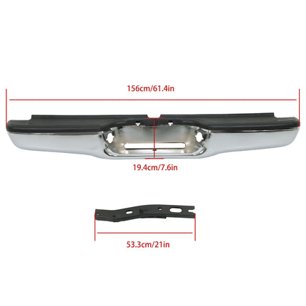 Findmall Steel Rear Step Bumper for 1995-2004 Toyota Tacoma Black Chrome TO1102214 TO1102215