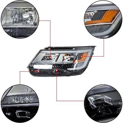 Findmall Headlight Assembly for 2016–2019 Ford Explorer Limited/Platinum/XLT Front Left Driver Side, Replaces FB5Z-13008-N