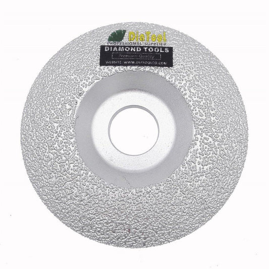 4 Inch Vacuum Brazed Diamond Grinding Disc Diamond Grinding Cup Wheel Fit for Granite Marble Iron Steel Masonry Convex Vacuum Brazed Grinding Disc Fits 7/8 Inch Arbor (1 Pcs)