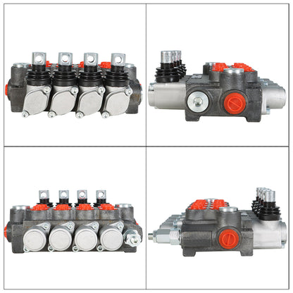 findmall Hydraulic Control Valve 4 Spool 11 GPM Standard Double Acting Cylinder BSPP Interface