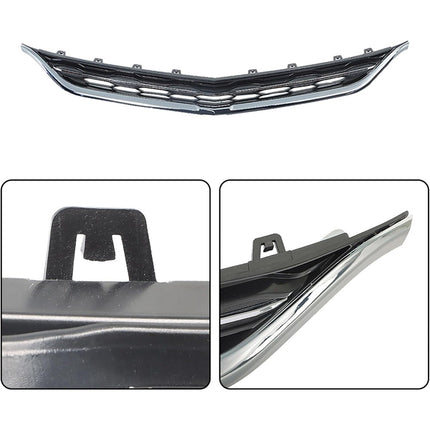 Findmall 2-Piece Black and Silver Front Upper and Lower Bumper Grille Kit Replacement for Malibu 2016-2018 84061034 84159846