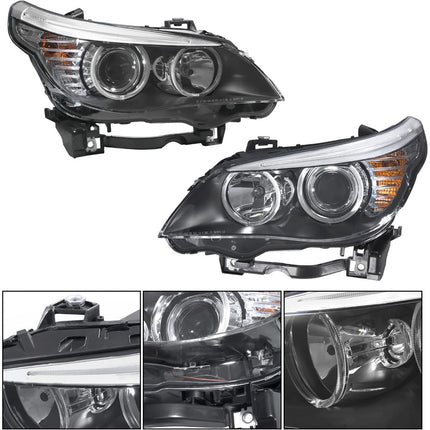 Findmall Headlight Assembly Pair Replacement for 528i 2008-2010