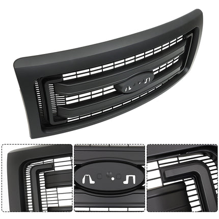 Findmall Matte Black Mesh Car Grille Front Face Replacement for 2009-2014 F150 FX2 FX4 DL3Z-8200-CA