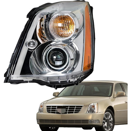 Findmall Driver Side Headlights Assembly HID Replacement for DTS 2008-2011 Housing Chrome Lamp LH 1PC 20861482