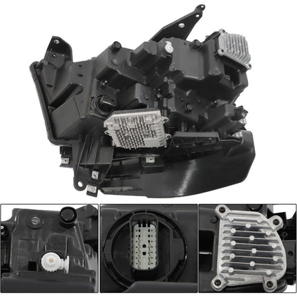 Findmall Headlights Assembly Replacement for Ram 1500 2019-2024 Black Passenger Side Dual Projector Right W/DRL