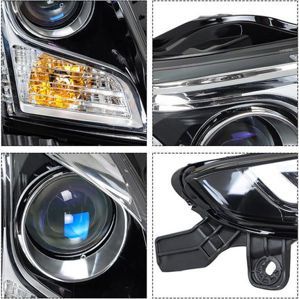 Findmall Headlight Headlamp Assembly Halogen Passenger Side Replacement for ATS 2013 2014 2015 2016 2017 2018 Replacement for 23236366 Right RH