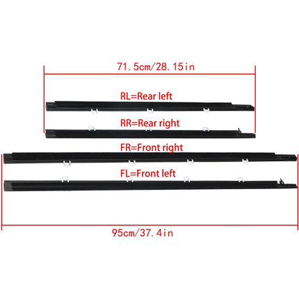Findmall Chrome Window Weatherstrip Kit for Acura TSX Sedan, 4-Piece