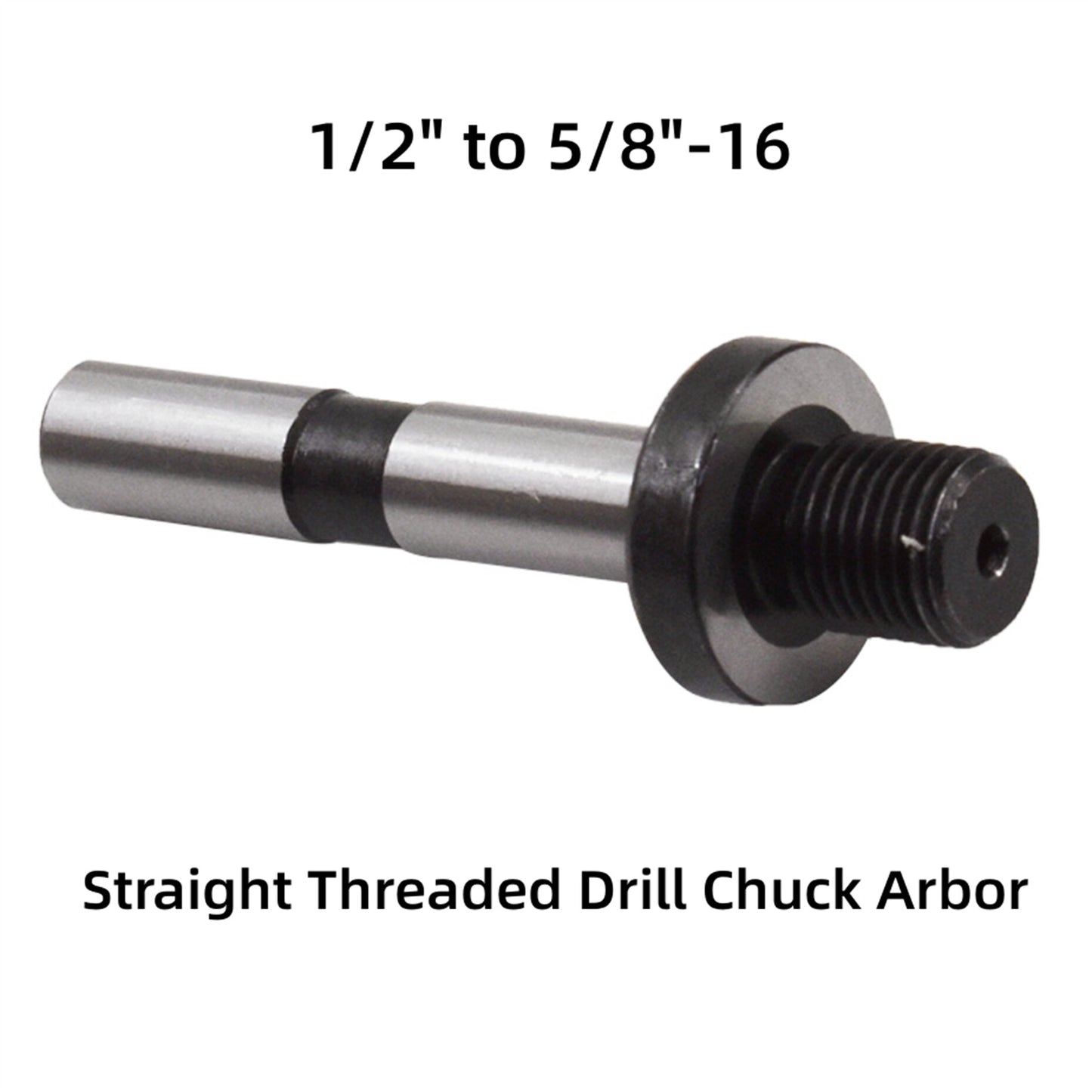 New Hardened Threaded Drill Chuck Arbor 1/2" Straight to 5/8"-16 Adapter