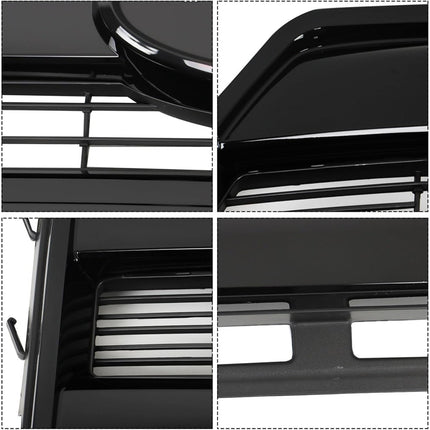 Findmall Front Upper Grille for 2015-2017 Ford F-150, Gloss Black, With Camera Hole