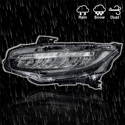 Findmall Headlight Assembly for 2016 Honda Civic Front Left Driver Side, Replaces HO2502176