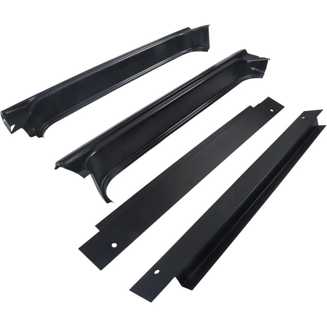 Findmall 4-Piece Inner and Outer Rocker Panel Set for 1967-1972 Chevrolet C10, Black