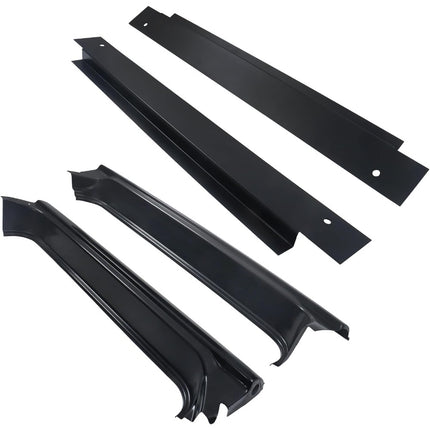 Findmall 4-Piece Inner and Outer Rocker Panel Set for 1967-1972 Chevrolet C10, Black