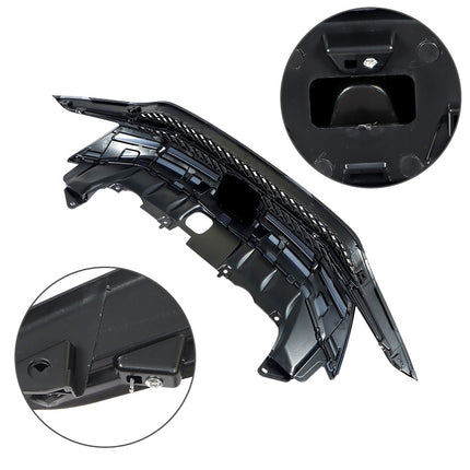 Findmall Front Upper Grille Assembly for 2014-2015 Honda Civic Coupe, Black with Chrome Trim