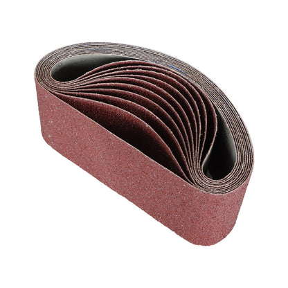 findmall 10Pcs 4 Inch x 24 Inch Aluminum Oxide Sanding Belt, 36 Grit Sandpaper Sanding Belts Fit for Polishing Metal