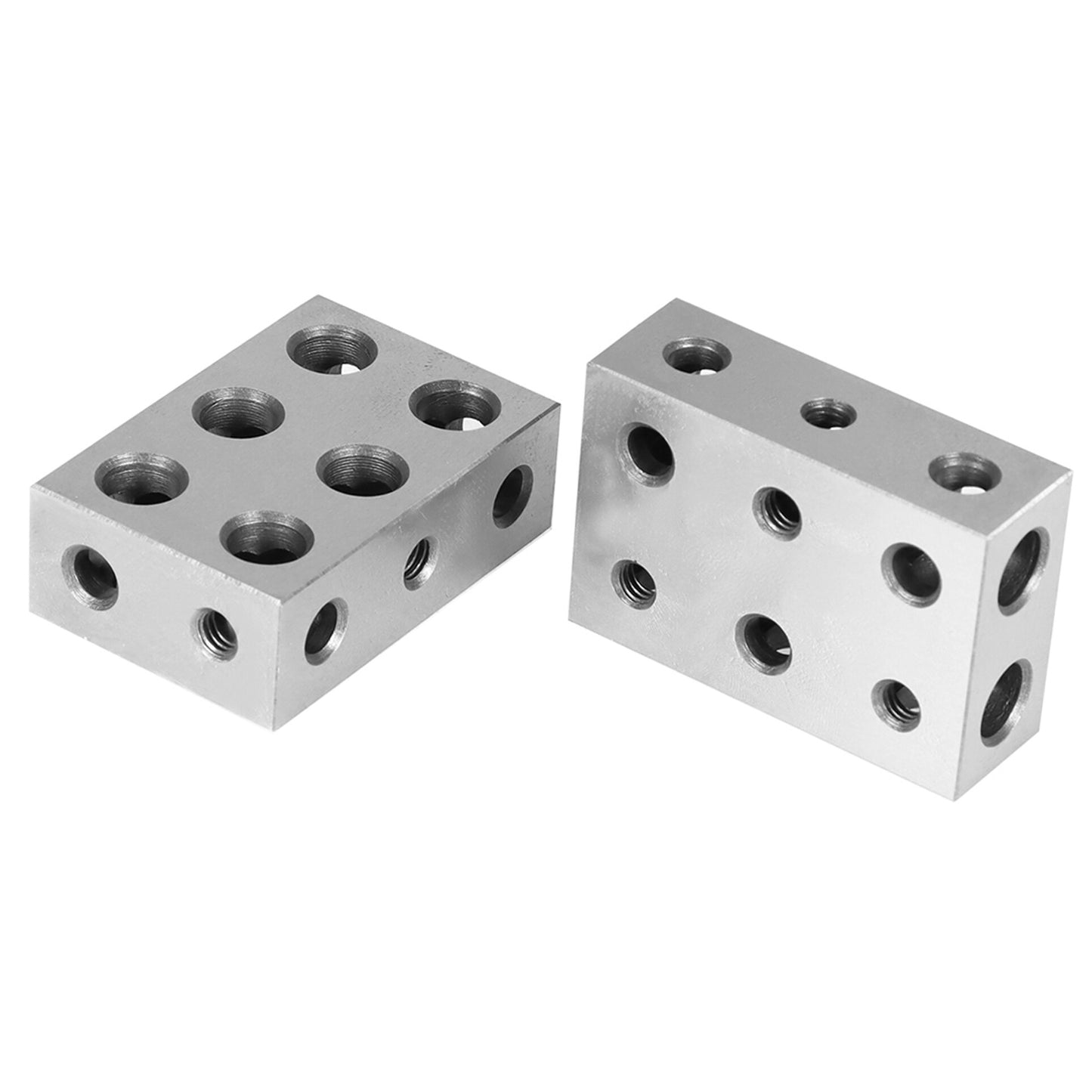 findmall 1 x 2 x 3 Inch Blocks 11 Holes Matched Pair Ultra Accuracy .0001 Machinist Fit for Milling Machine