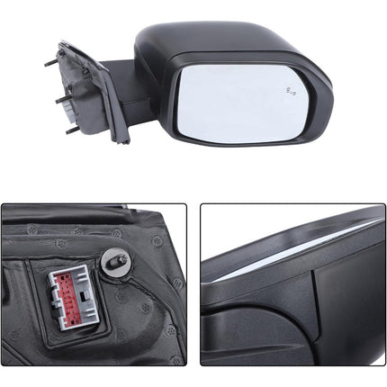Findmall Power Heated Mirror Passenger Right Side Replacement for Maverick 2022-2024 Replacement for NZ6Z17682K Textured Black w/Blind Spot Detection Electric 5-Pin