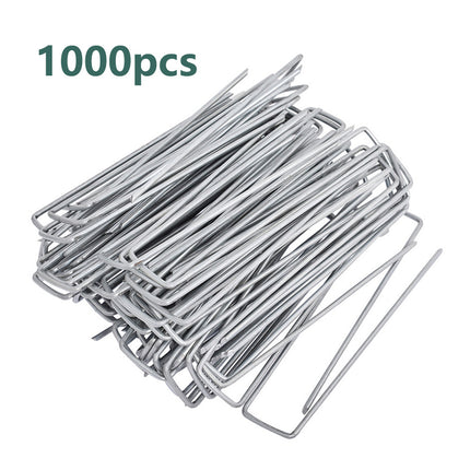 findmall 11 Gauge 6 Inch Landscaping U-Shaped Garden Nails for Weed Barrier Fabric, Landscape Fabric & Ground Cover