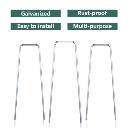 findmall 11 Gauge 6 Inch Landscaping U-Shaped Garden Nails for Weed Barrier Fabric, Landscape Fabric & Ground Cover