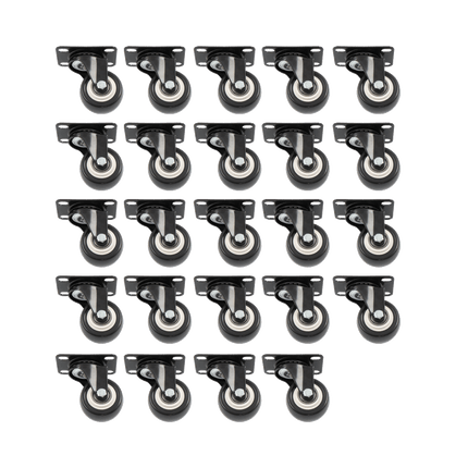 Findmall 24 Pack 2 Inch Polyurethane Swivel Caster Wheels, Plate Mount, Heavy Duty Replacement Casters for Furniture, Carts, Workbenches & Shelving