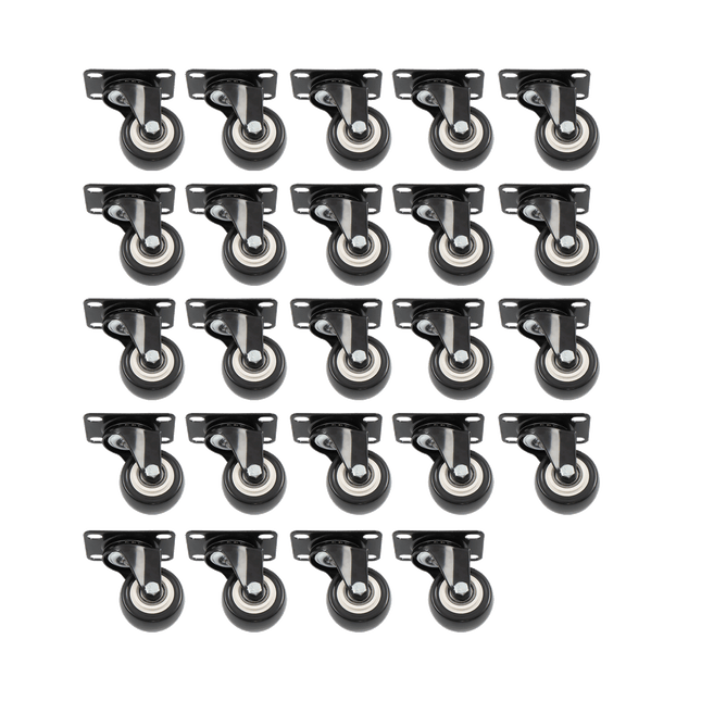 Findmall 24 Pack 2 Inch Polyurethane Swivel Caster Wheels, Plate Mount, Heavy Duty Replacement Casters for Furniture, Carts, Workbenches & Shelving