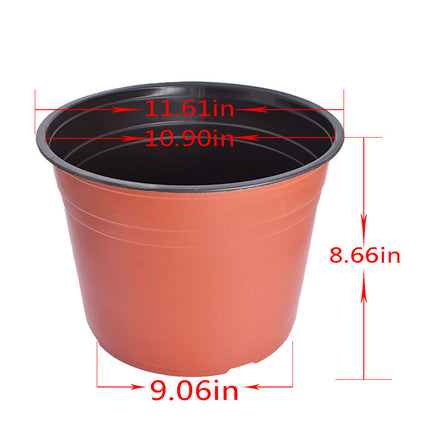 Findmall 50 Pack 11.6 Inch Plastic Nursery Pots with Drainage Holes, Round Plant Pots for Seed Starting, Flowers, Vegetables and Transplanting