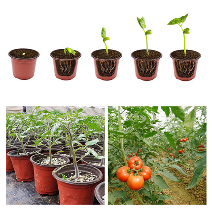 Findmall 100 Pack 9.4 Inch Plastic Nursery Pots with Drainage Holes, Round Plant Pots for Seed Starting, Seedlings, Flowers and Transplanting