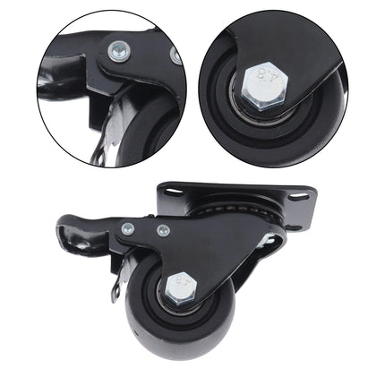 Findmall 4 Pack 2" Polyurethane Swivel Caster Wheels with Total Lock Brake, Top Plate Mount, Heavy Duty Low Center of Gravity Casters for Workbenches, Furniture & Carts