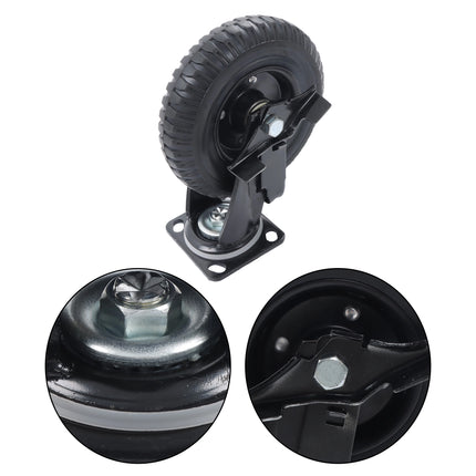 Findmall 2 Pack 8" Solid Rubber Rigid Caster Wheels, Top Plate Mount, Heavy Duty Casters for Carts, Dollies & Workbenches