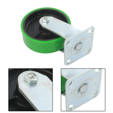 Findmall 4 Pack 4" Maintenance-Free Polyurethane on Aluminum Core Swivel Caster Wheels with Total Lock Brake, Top Plate Mount, Heavy Duty Industrial Casters for Equipment & Workbenches