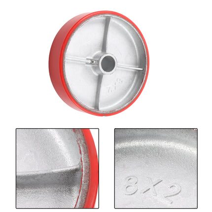 Findmall 1 Pack 8" Polyurethane on Aluminum Core Caster Wheel, Heavy Duty Industrial Wheel with Roller Bearing, 1000 LB Capacity