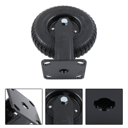 Findmall 4 Pack 8" Rubber Swivel & Rigid Caster Wheels with Wheel Brake, Top Plate Mount, Heavy Duty Casters for Flat Carts, Dollies & Workbenches