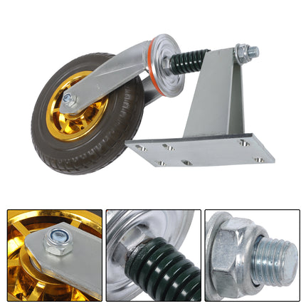Findmall 2 Pack 8" Rubber Swivel Gate Caster Wheels with Spring Loaded Design, U-Bolt Mount, Heavy Duty Gate Wheels for Metal Tube Gates & Wooden Fence Gates