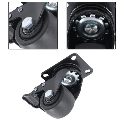 Findmall 4 Pack 2" Polyurethane Swivel Caster Wheels with Total Lock Brake, Top Plate Mount, Heavy Duty Low Center of Gravity Casters for Workbenches, Furniture & Carts