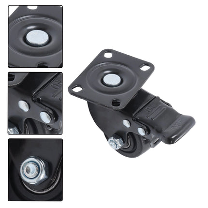 Findmall 4 Pack 2" Polyurethane Swivel Caster Wheels with Total Lock Brake, Top Plate Mount, Heavy Duty Low Center of Gravity Casters for Workbenches, Furniture & Carts