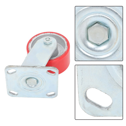 Findmall 4 Pack 4" Polyurethane on Iron Core Swivel Caster Wheels, Top Plate Mount Heavy Duty Casters for Workbenches, Toolboxes & Equipment