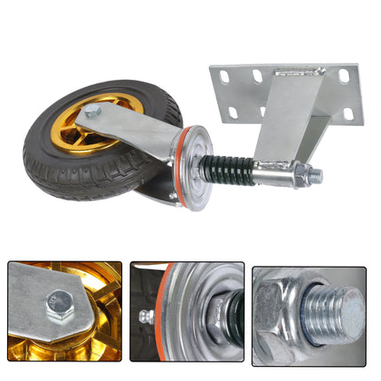 Findmall 2 Pack 8" Rubber Swivel Gate Caster Wheels with Spring Loaded Design, U-Bolt Mount, Heavy Duty Gate Wheels for Metal Tube Gates & Wooden Fence Gates