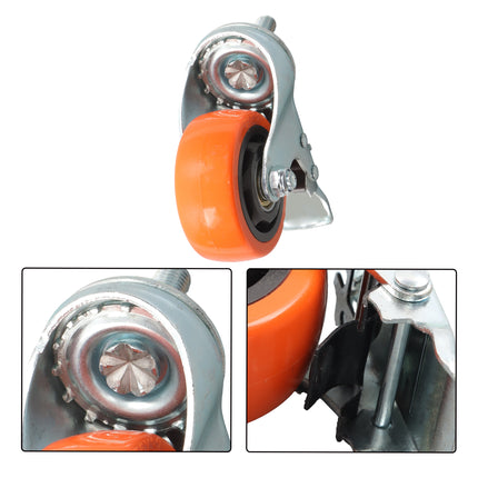 Findmall 4 Pack 3" PVC Swivel Caster Wheels with Double Lock Brake, M12-1.75 x 25mm Threaded Stem, Heavy Duty Casters for Industrial Equipment, Carts & Furniture