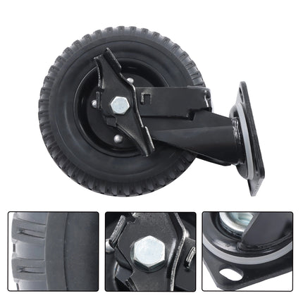 Findmall 2 Pack 8" Solid Rubber Rigid Caster Wheels, Top Plate Mount, Heavy Duty Casters for Carts, Dollies & Workbenches