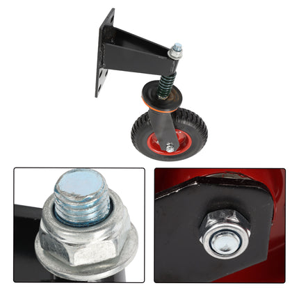 Findmall 1 Pack 8" Rubber Swivel Gate Wheel with Shock Absorbing Spring, 600 LB Capacity Fence Gate Caster with U-Bolt & Straight Bolt Mount for Metal Tube and Wooden Gates