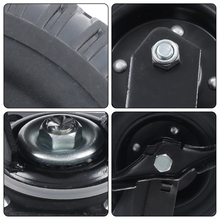 Findmall 2 Pack 8" Solid Rubber Rigid Caster Wheels, Top Plate Mount, Heavy Duty Casters for Carts, Dollies & Workbenches