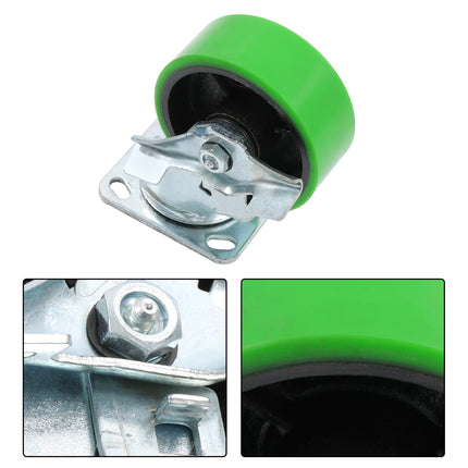 Findmall 4 Pack 5" Polyurethane Swivel Caster Wheels with Double Lock Brake, Top Plate Mount Heavy Duty Casters for Platform Trucks, U-Boat Carts & Workbenches