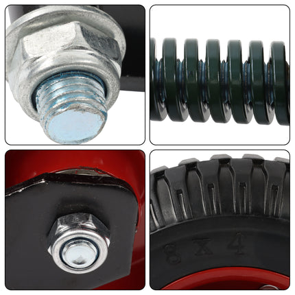 Findmall 1 Pack 8" Rubber Swivel Gate Wheel with Shock Absorbing Spring, 600 LB Capacity Fence Gate Caster with U-Bolt & Straight Bolt Mount for Metal Tube and Wooden Gates